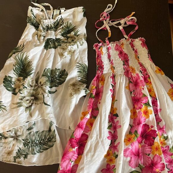 2 Vintage Girls Rayon Hawaiian Dresses Sunny and Paradise Made in the USA - Picture 2 of 16